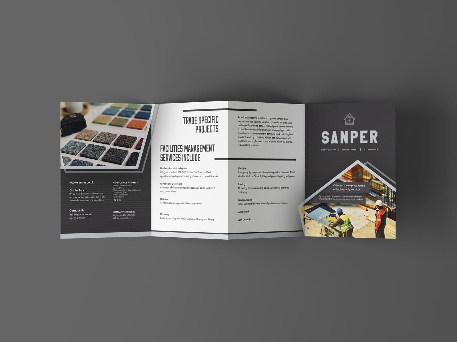 concertina leaflet mockup