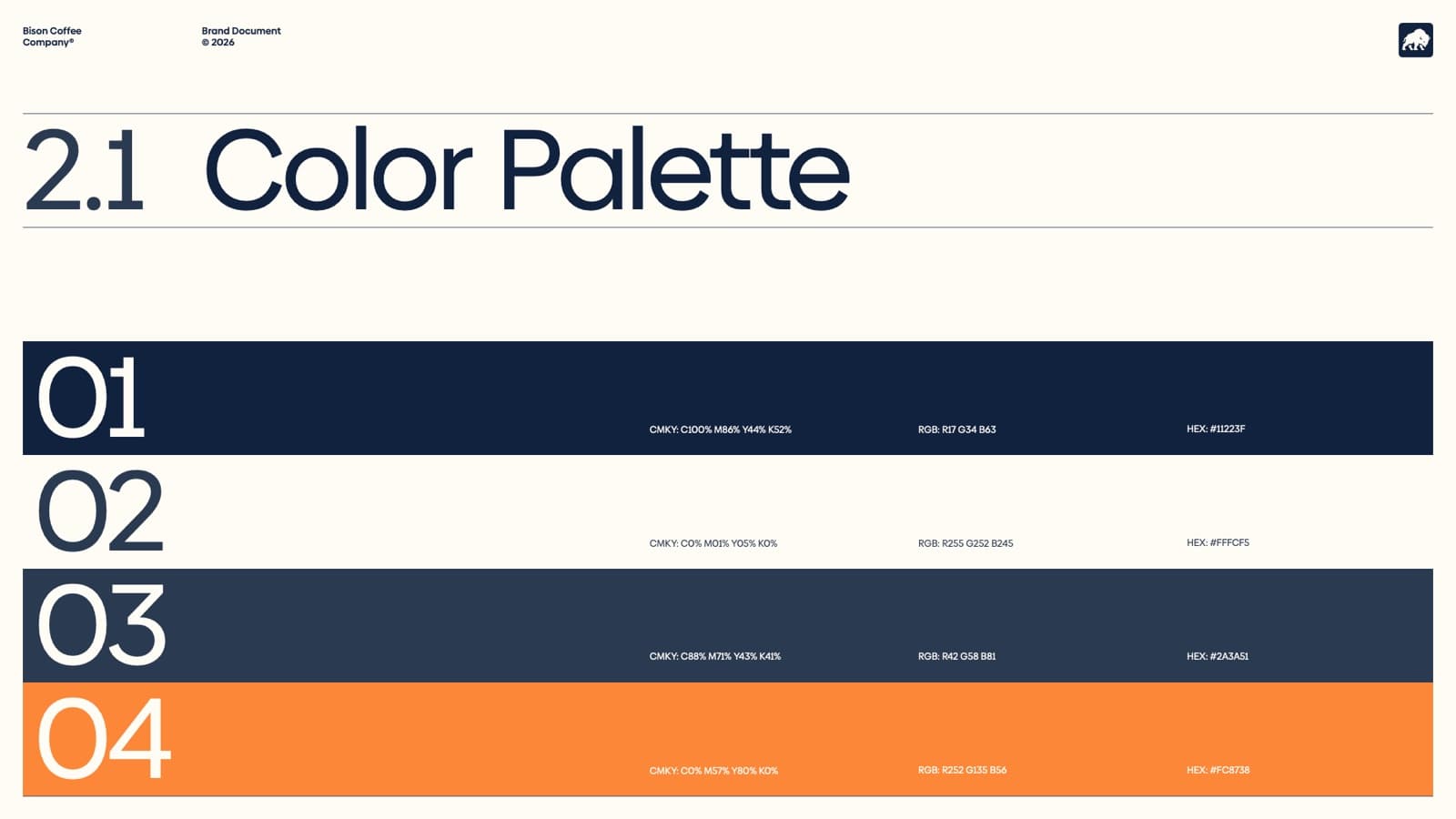 2.1 Colour palette
